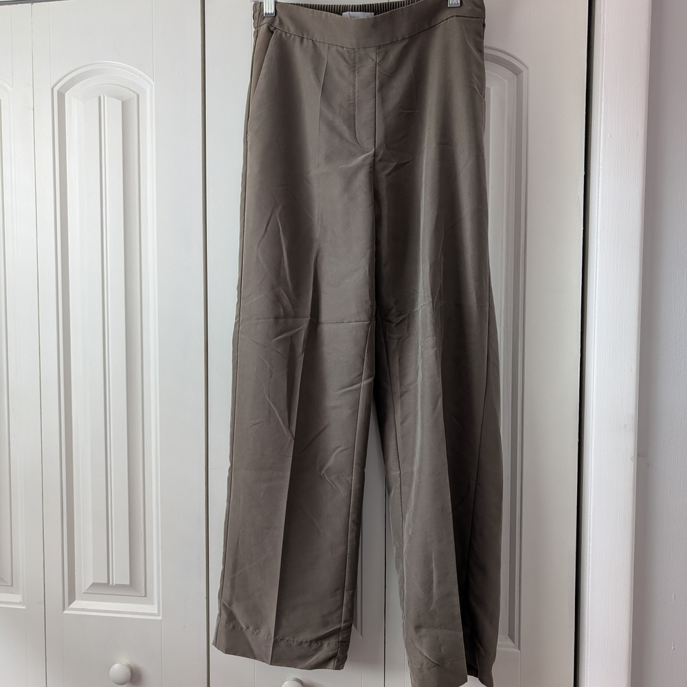 MNG Olive Elastic-Waist Trousers